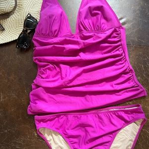 Halter Tankini Bikini Hot Pink Size 14